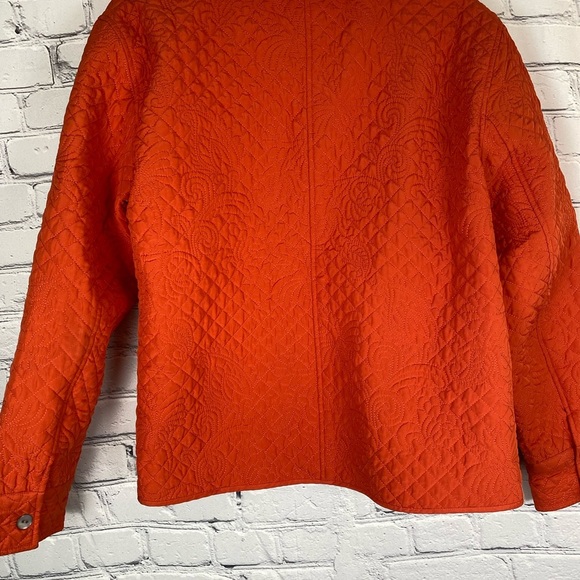 Chicos Quilted Embroidered Orange Jacket size Large - Picture 11 of 16